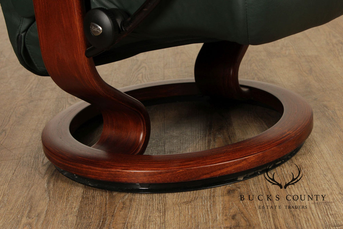 Ekornes Stressless Leather Recliner With Ottoman