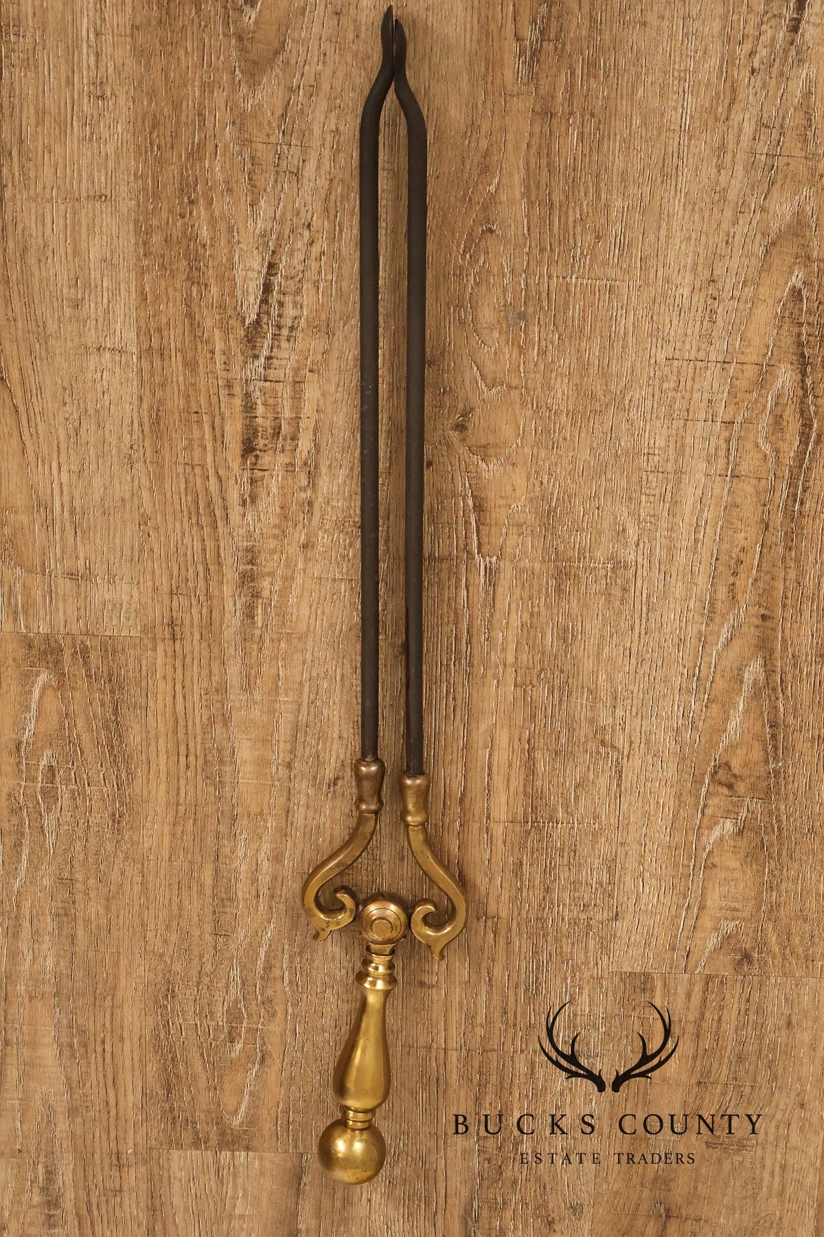 Vintage Brass Six-Piece Fireplace Tool Set