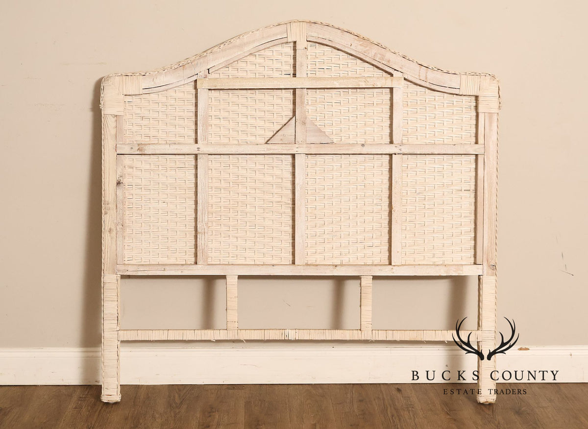 Coastal Style Vintage Full  Wicker Headboard