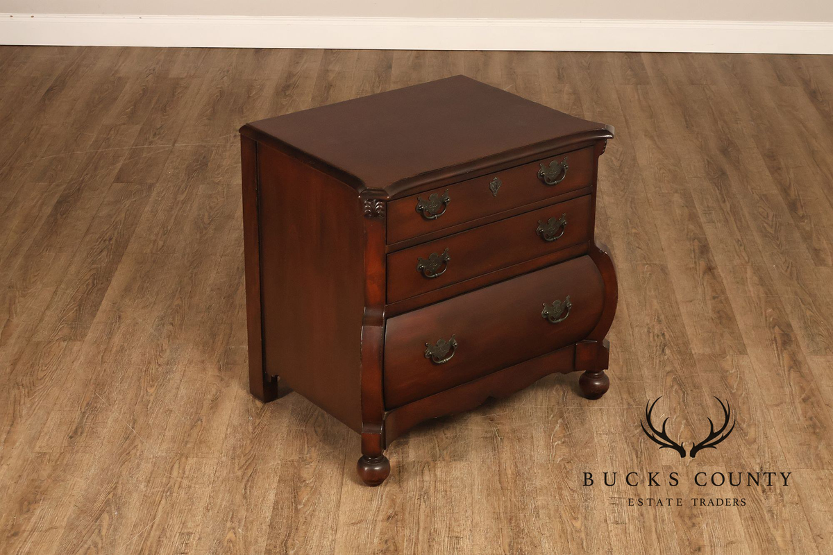 Ralph Lauren Signed Mahogany Bombe Chest Of Drawers