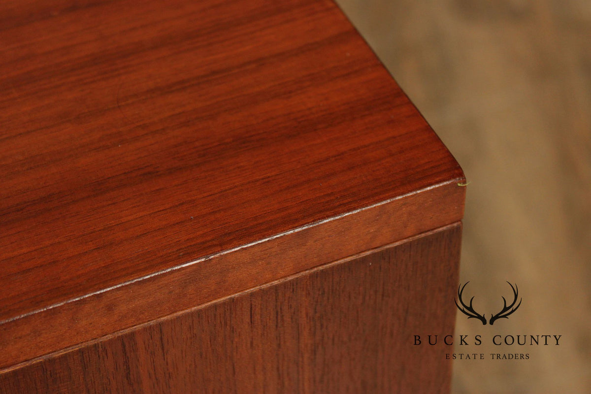 Pair Of Danish Modern Style Teak Single Door Nightstands