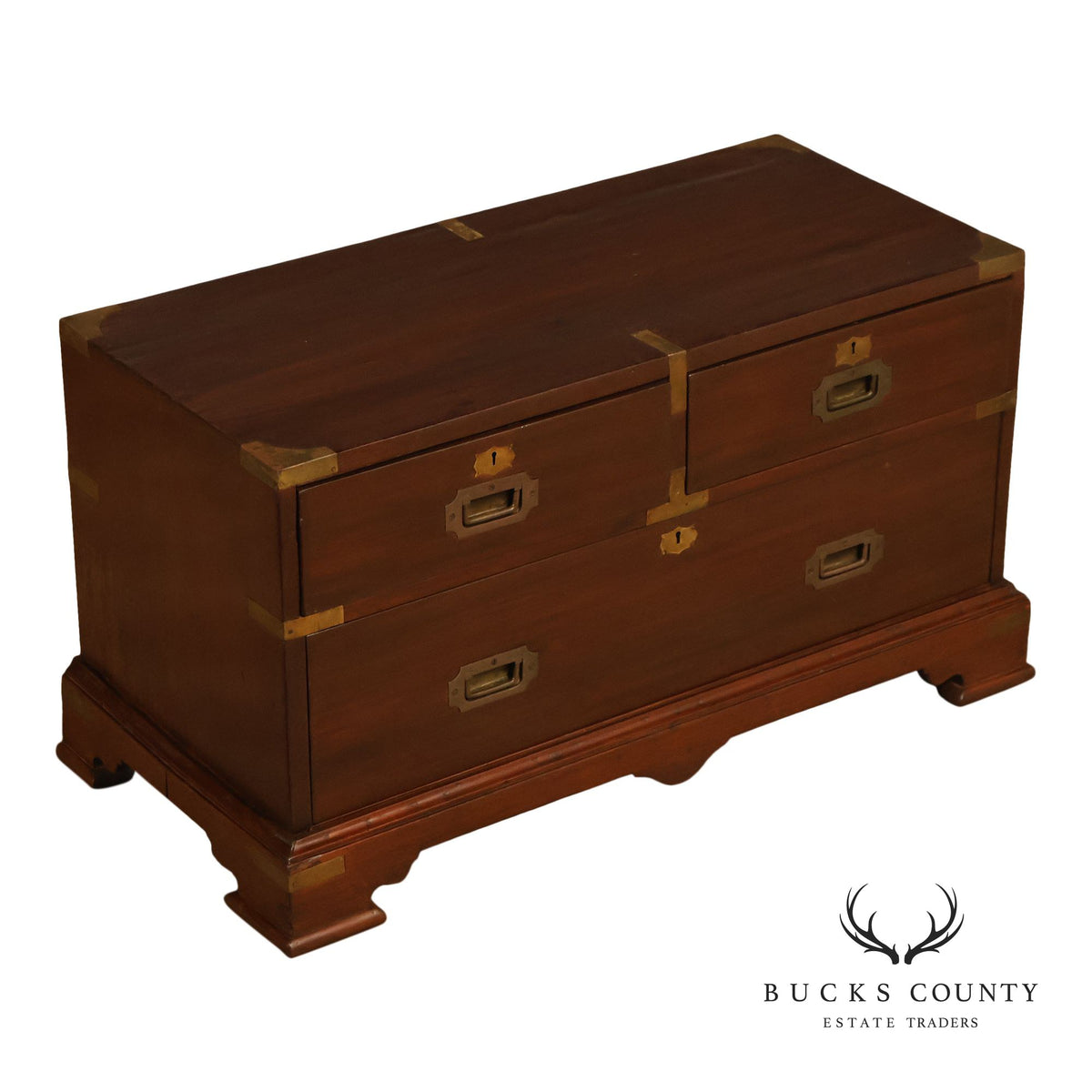 Campaign Style Mahogany Low chest