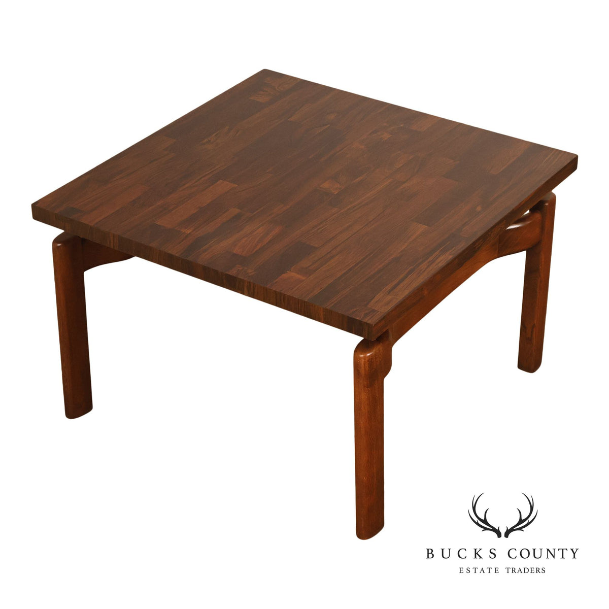 Danish Modern Vintage Square Laminate Top Teak End Table