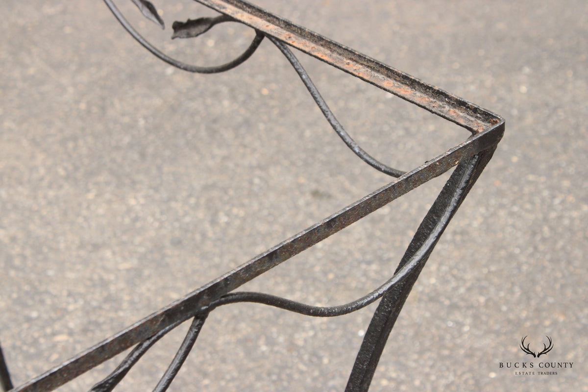 Vintage Wrought Iron Outdoor Dining Table Base