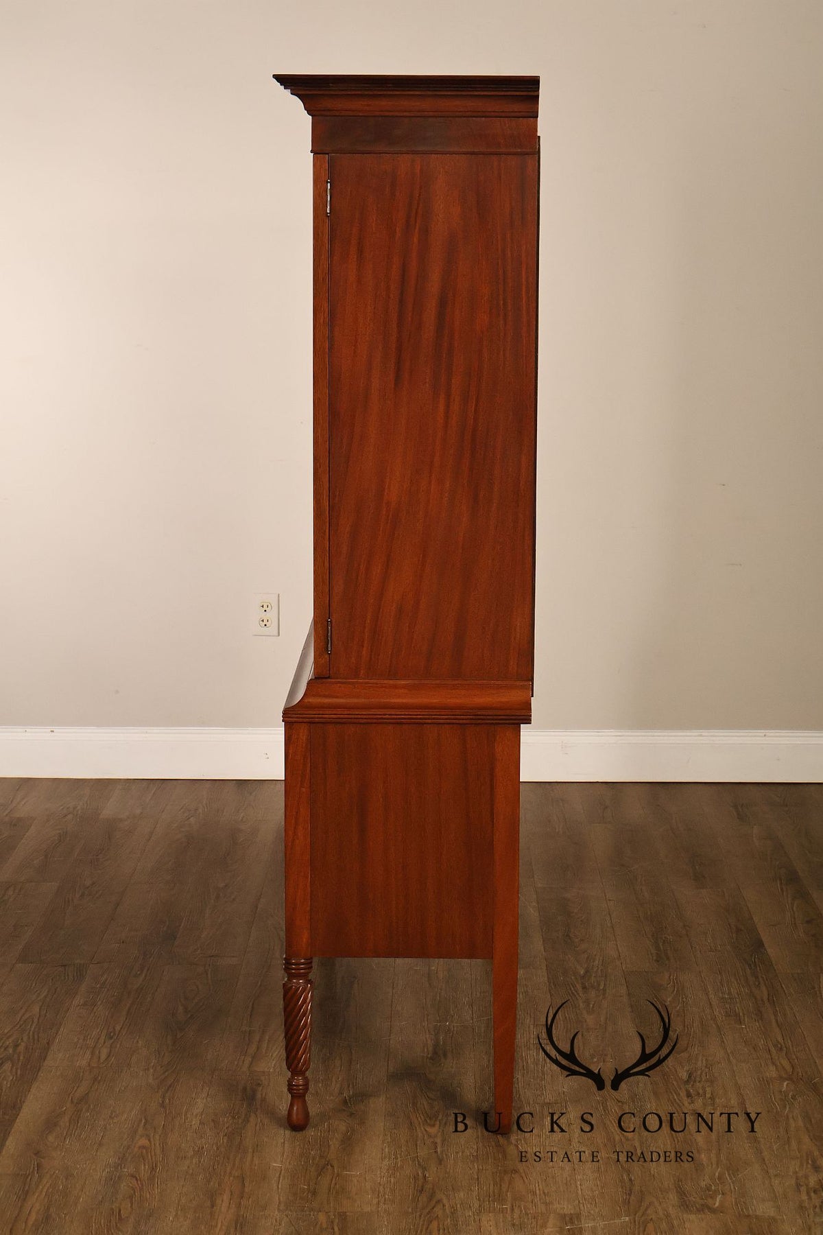 Vintage Federal Style Mahogany Two-Drawer China Cabinet