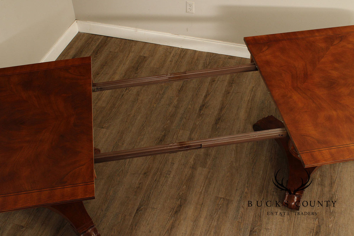 Empire Style Double Pedestal Mahogany Dining Table