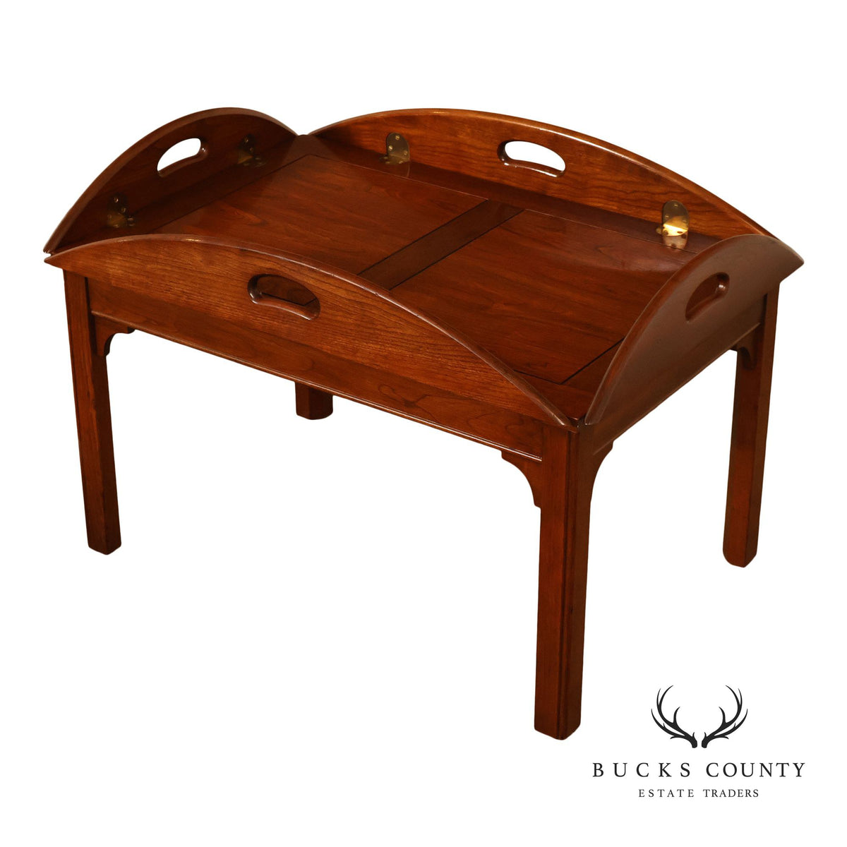 Chippendale Style Cherry Butler's Tray Coffee Table