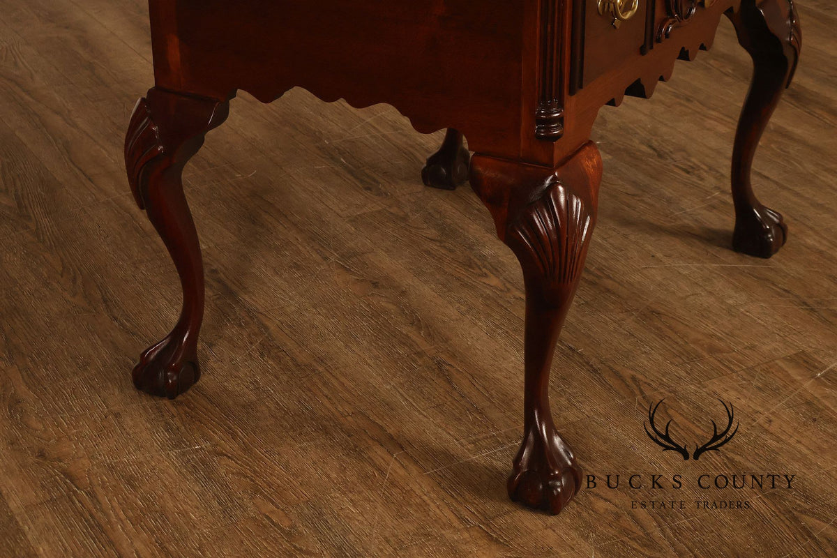 Chippendale Style Bench Made Carved Mahogany Lowboy