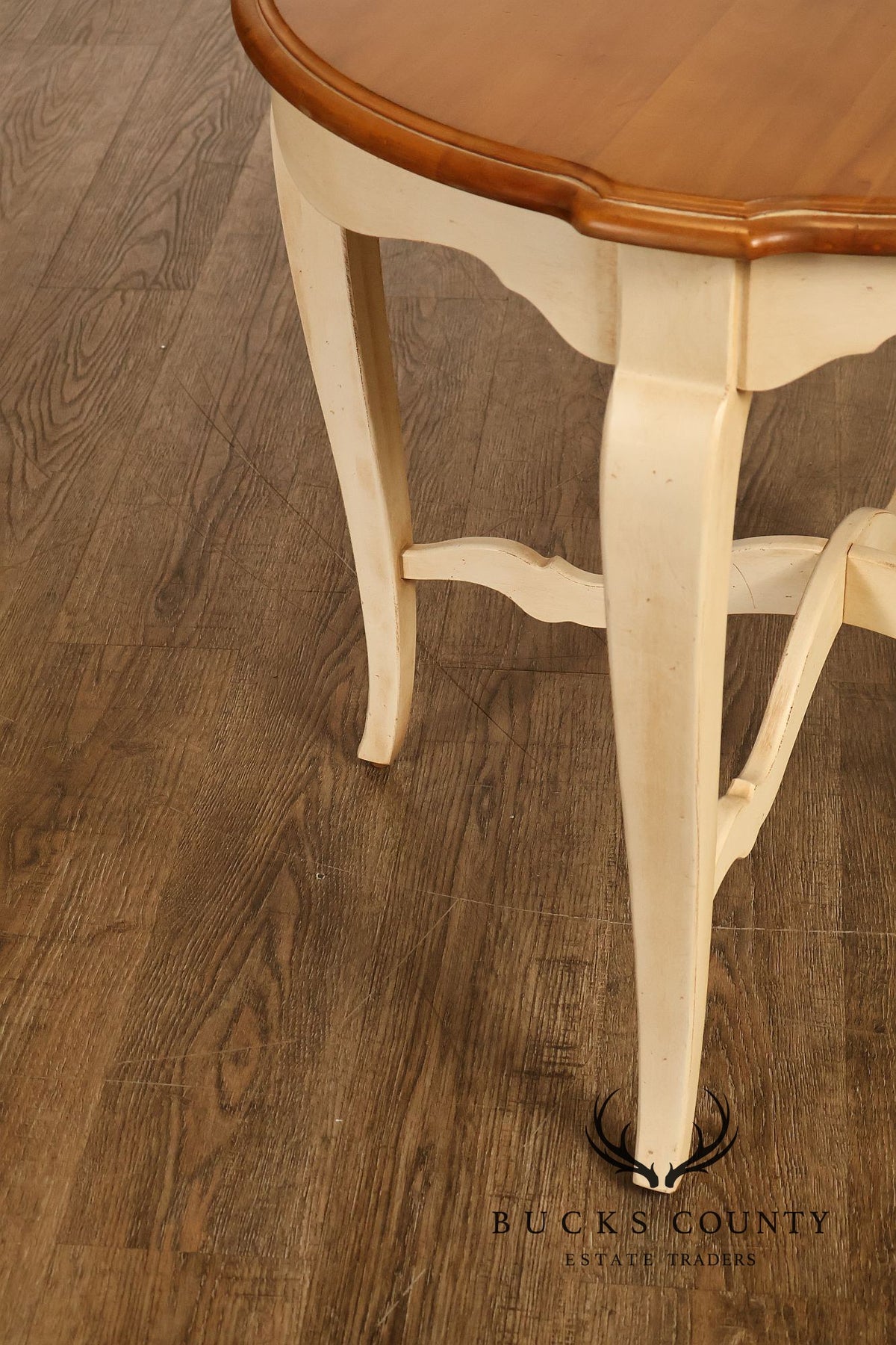 Ethan Allen 'Country French' Cream-Painted Side Table
