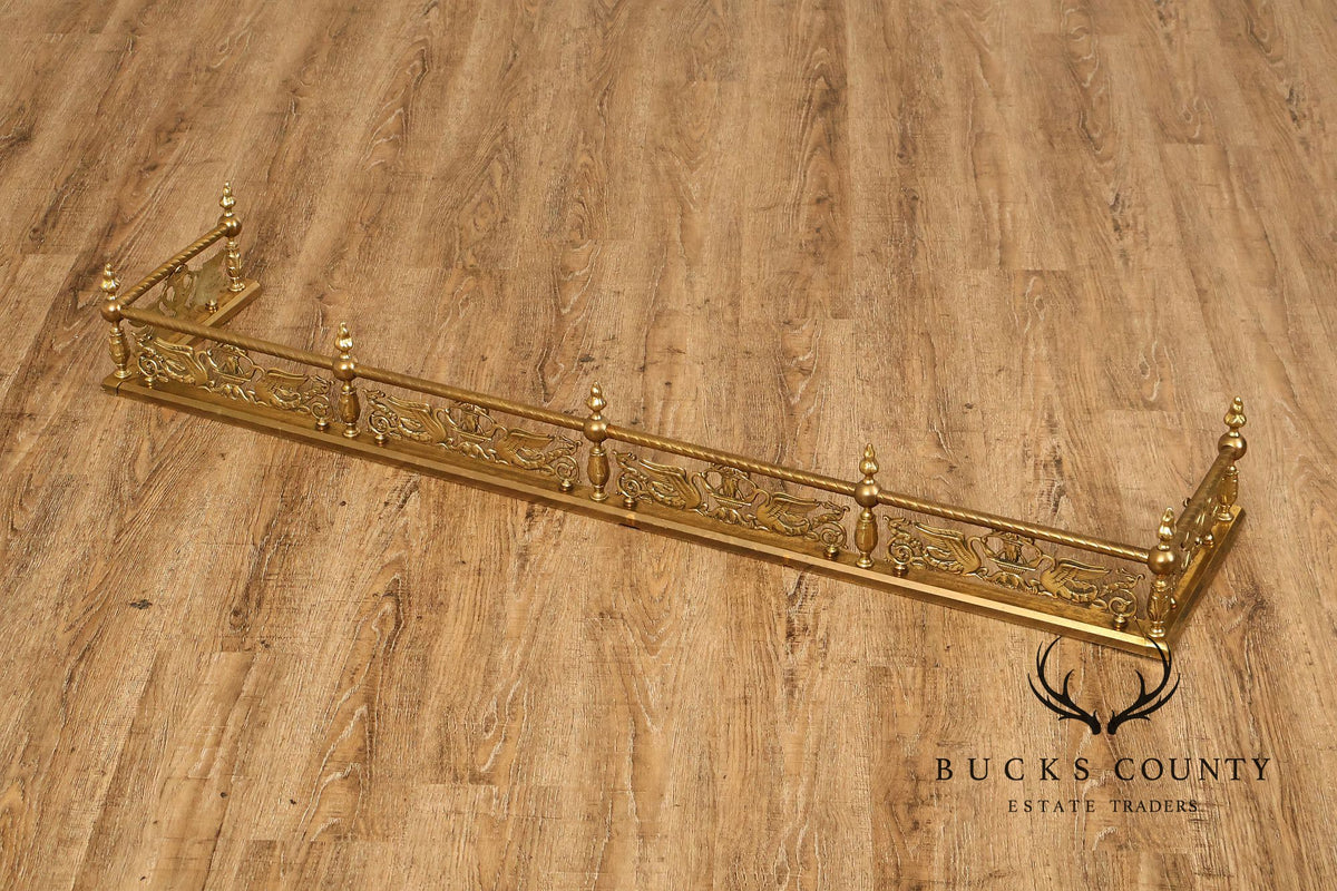 Neoclassical Style Brass Fireplace Fender