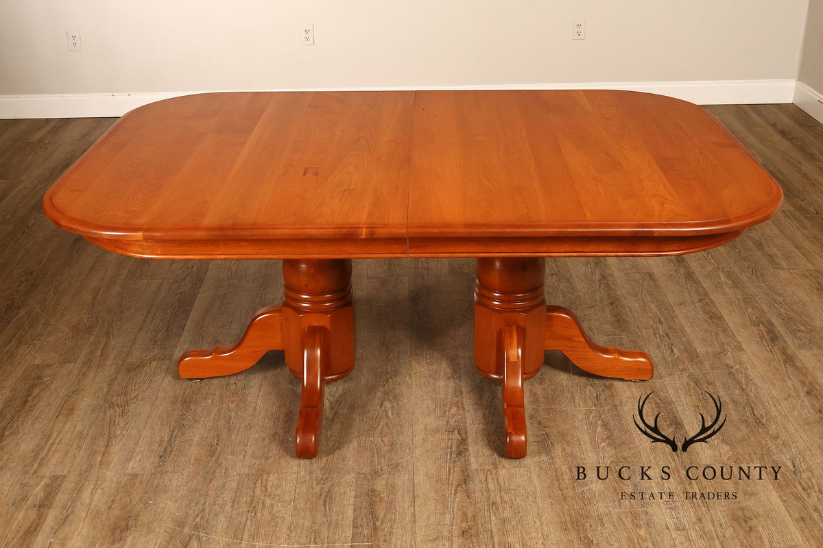 Amish Made Cherry Dining Table With Four Leaves