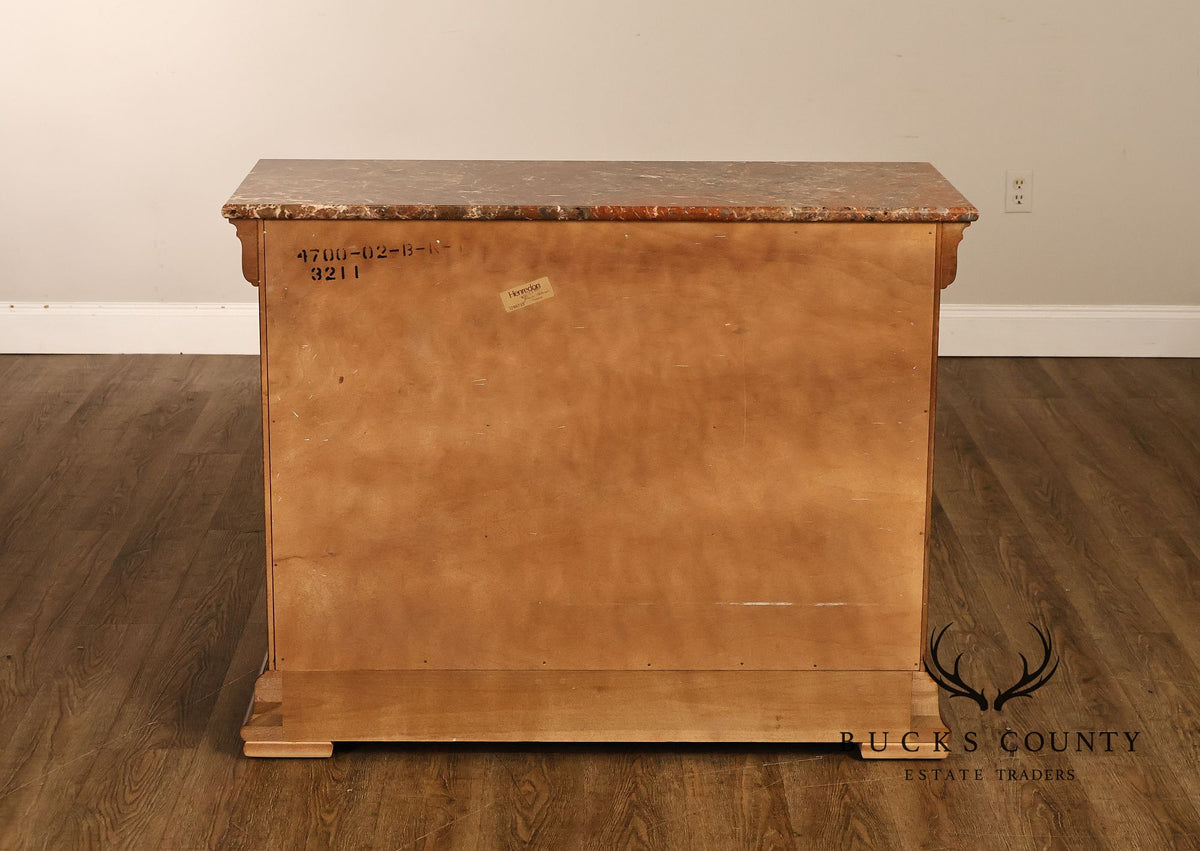 Henredon 'Charles X' Pair of Marble Top Chests