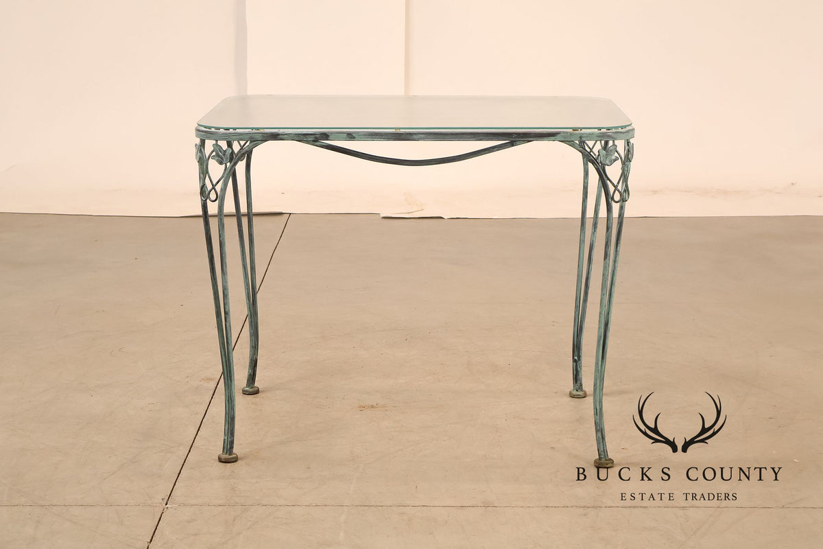 Vintage Ornamental Wrought Iron Three-Piece Patio Bistro Set