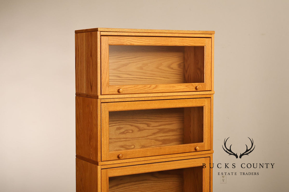 Amish Made Oak Five Stack Barrister Bookcase