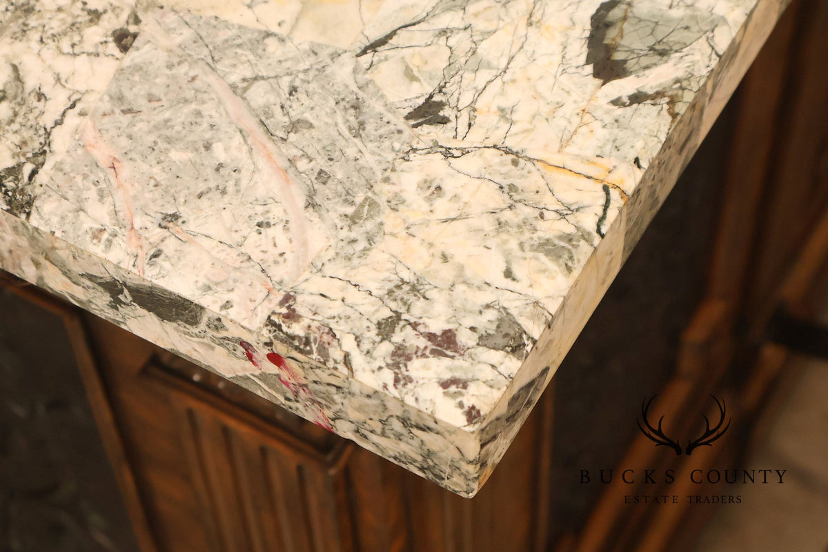 Maitland-Smith Neoclassical Style Faux Marble Top Home Bar