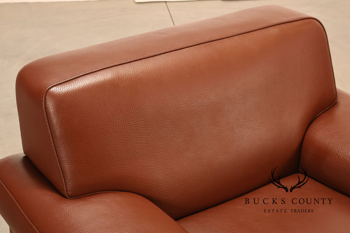 Formenti Pair of Italian Leather Lounge Chairs