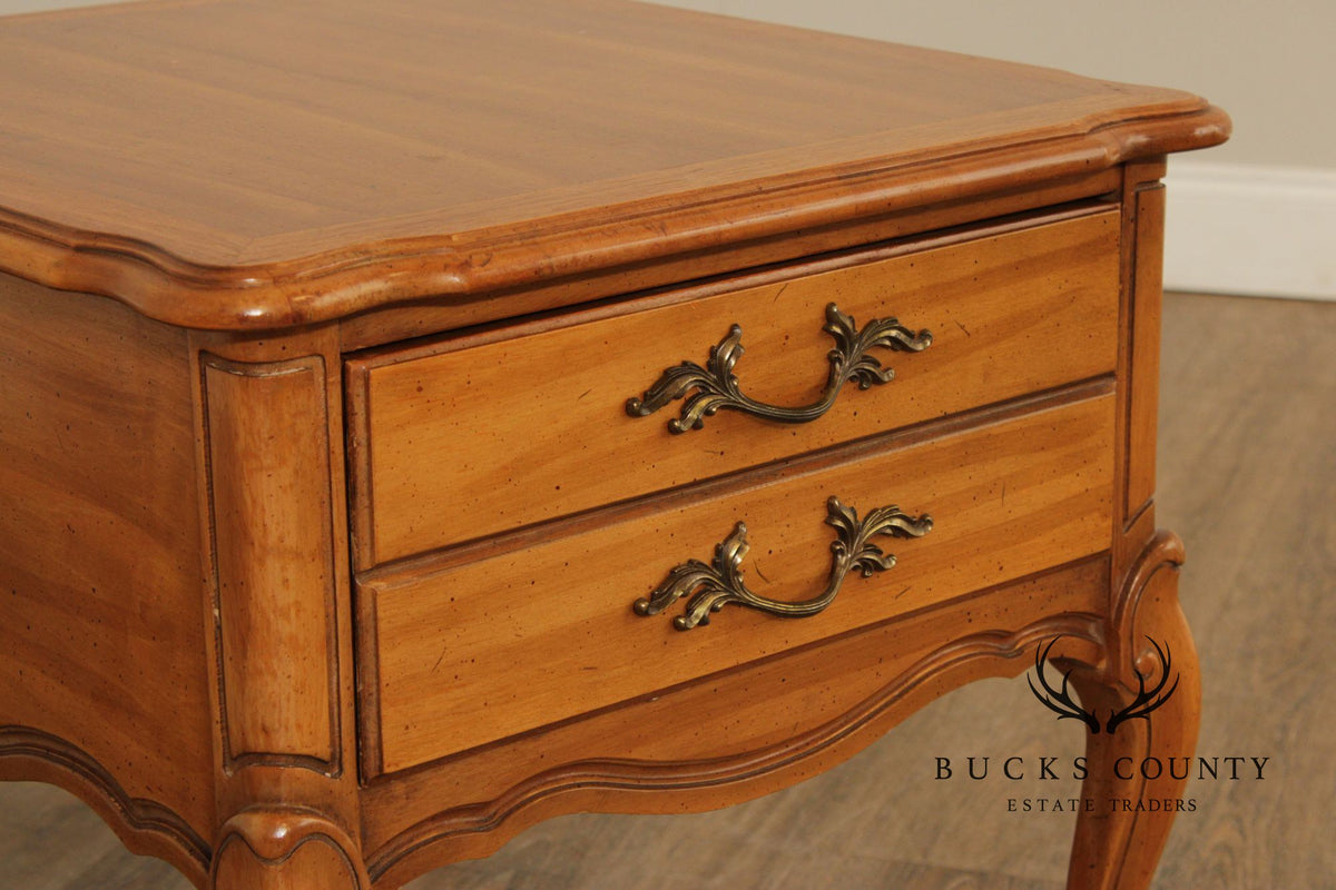 American Of Martinsville French Provincial Style Vintage Fruitwood End Table
