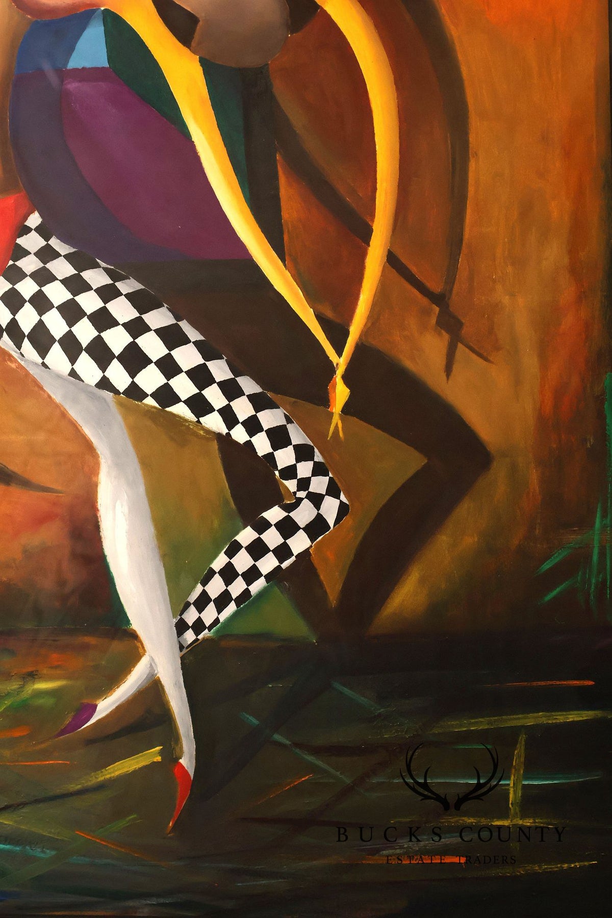 Large Framed Oil Painting Of Dancers By Vassily Fedulov
