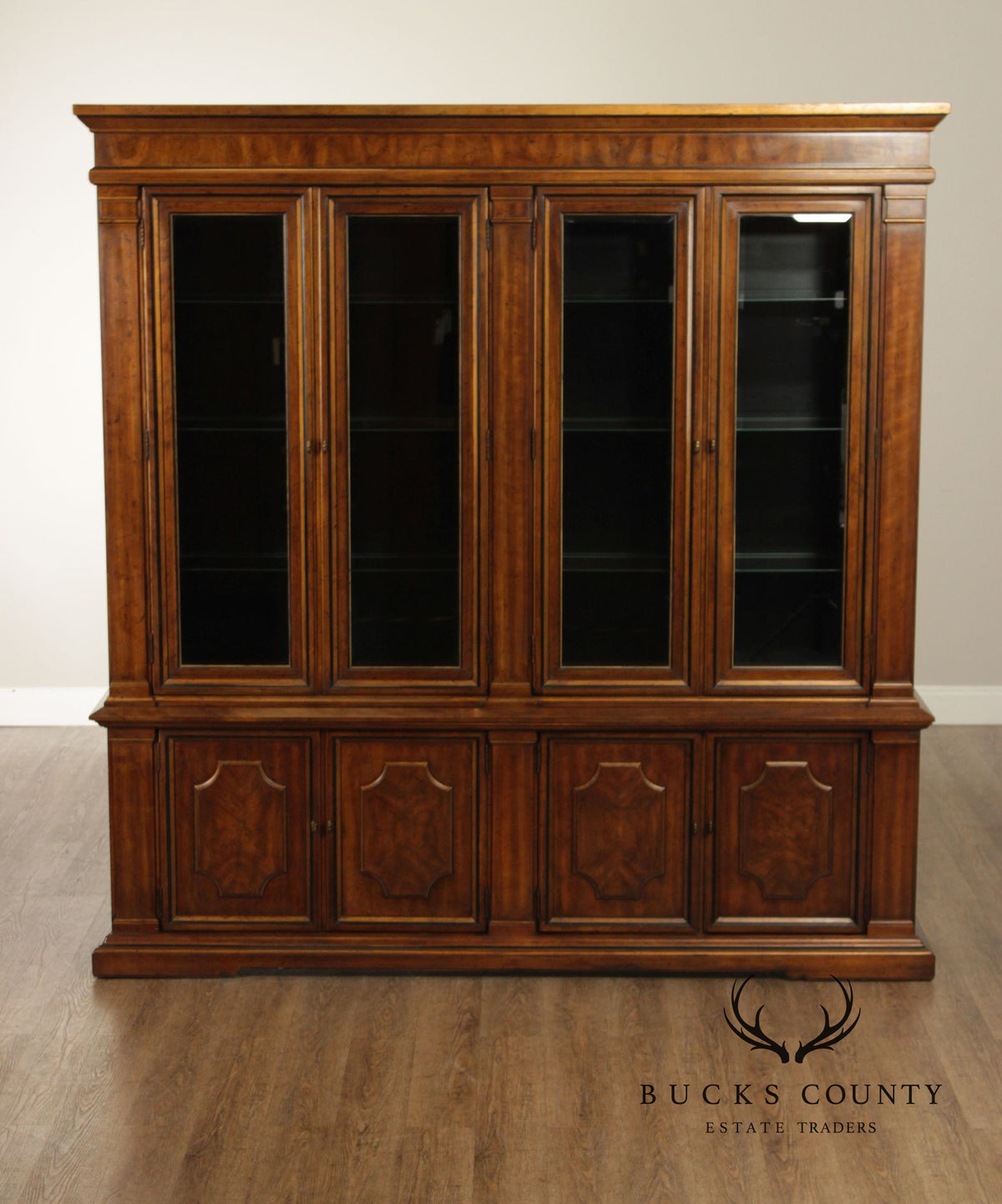 Drexel Heritage Furniture Sketchbook Collection Large Mahogany Breakfront China Cabinet