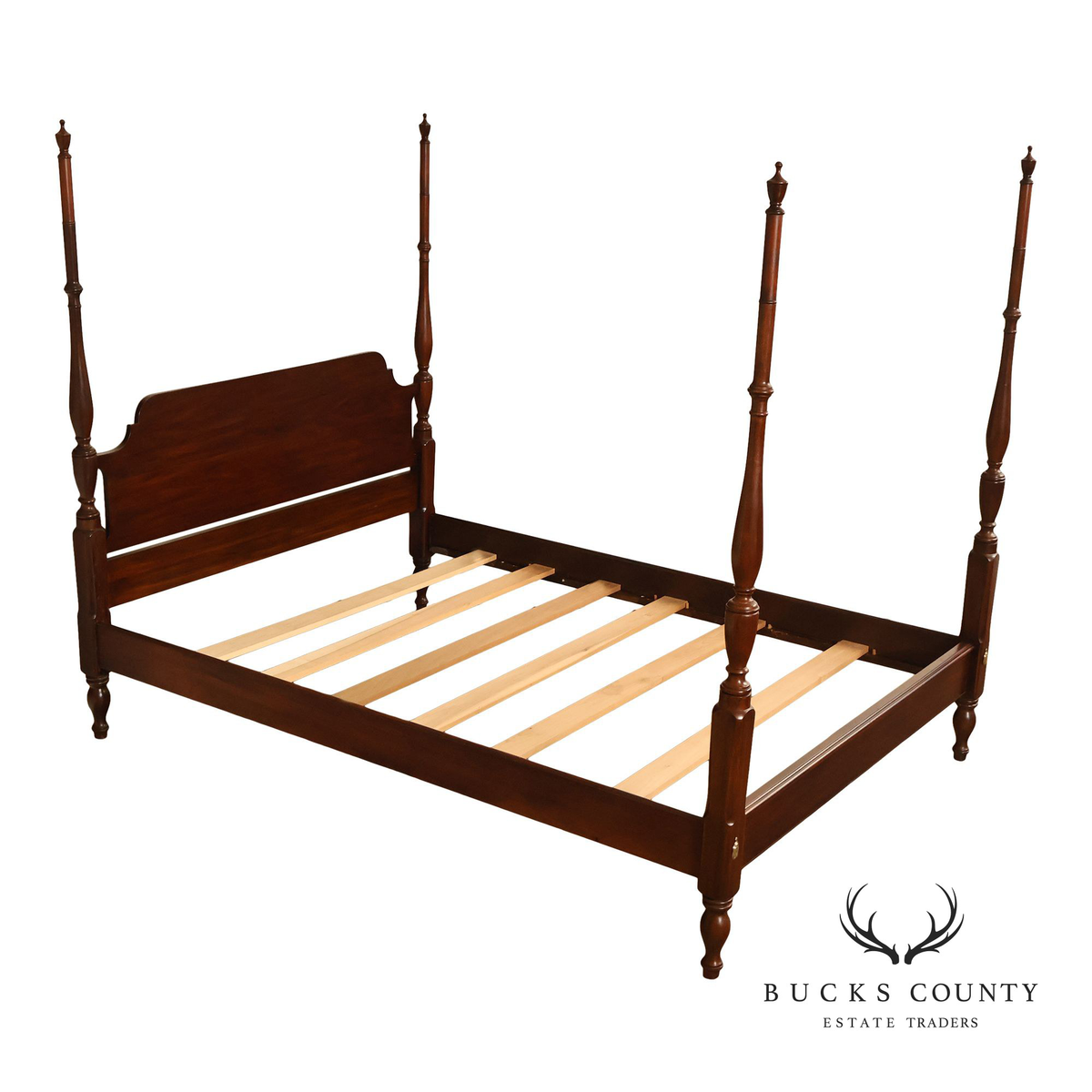 Henkel Harris Virginia Galleries Federal Style Mahogany Queen Poster Bed