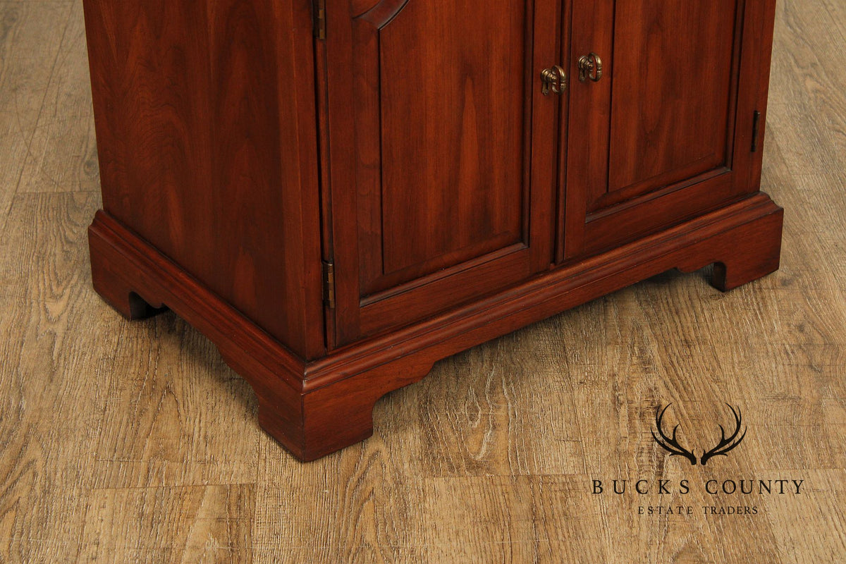 Henkel Harris Chippendale Style Pair of Cherry Nightstands