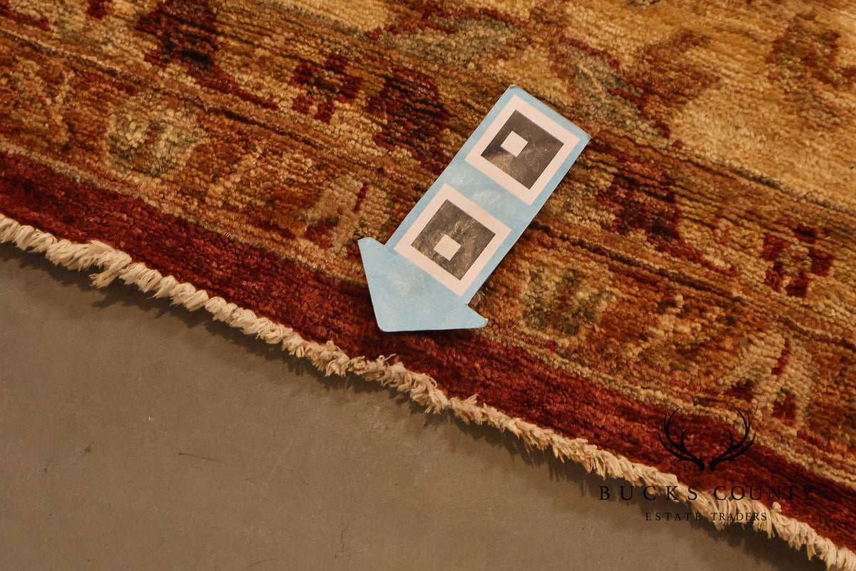 9' x 14' Traditional Oriental Style Rust And Cream Floral Area Rug