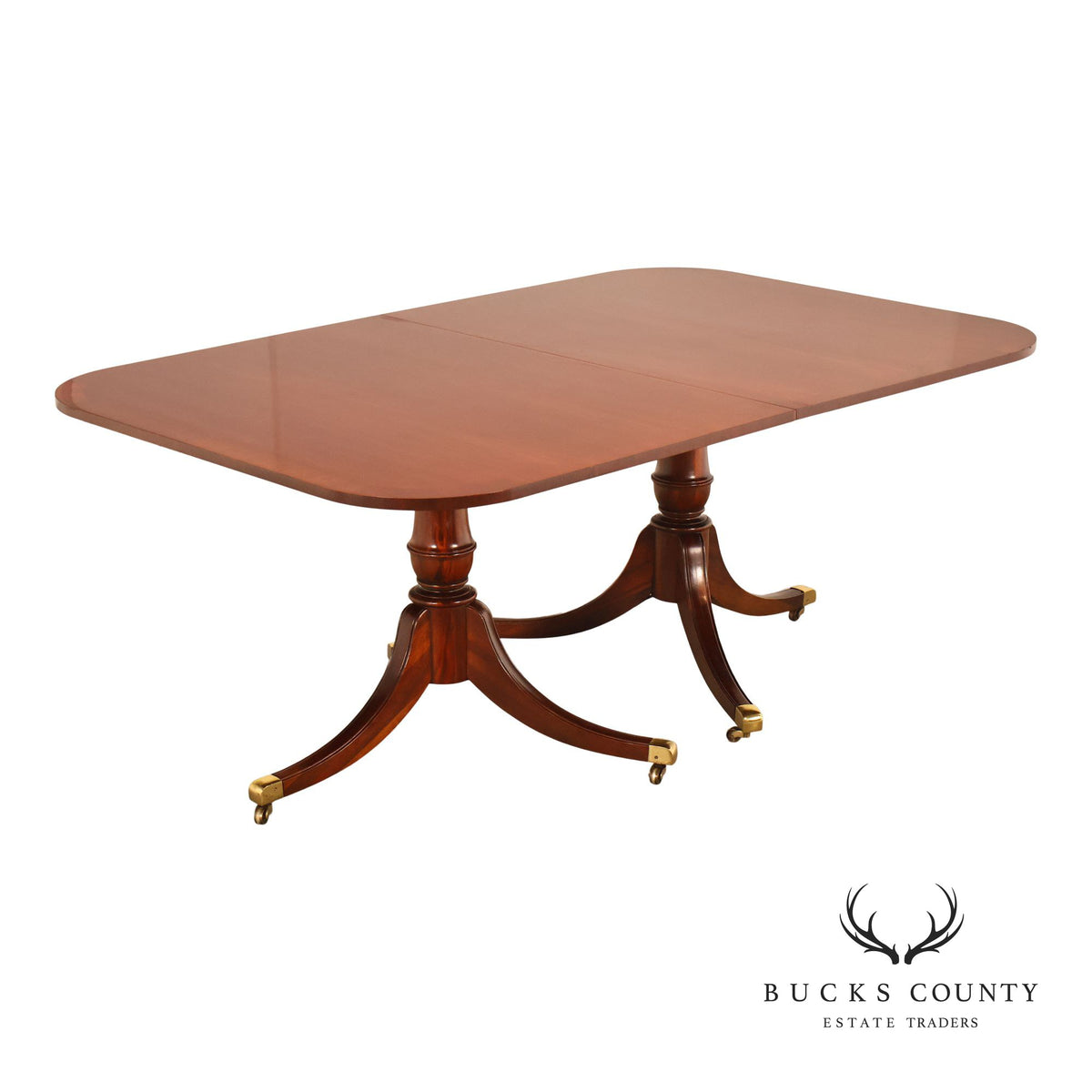 Federal Style Mahogany Double Pedestal Dining Table