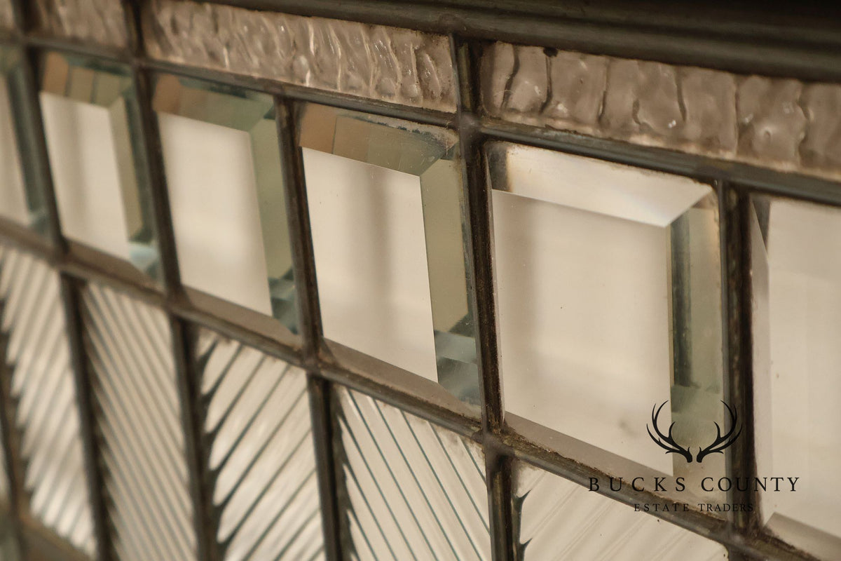 Arts & Crafts Leaded Glass and Oak Transom Window