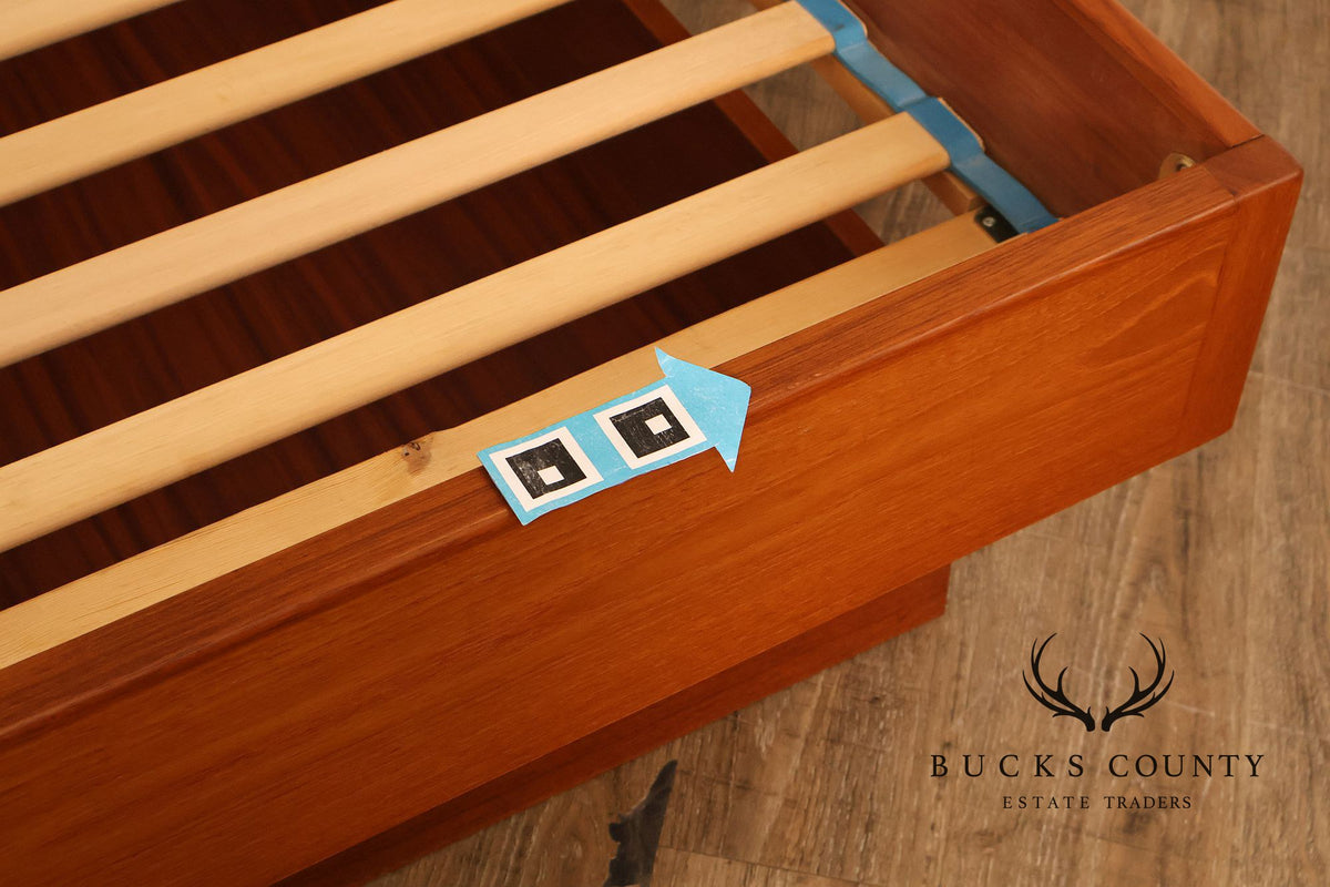 Scan Coll Danish Modern Queen Size Teak Platform Bed