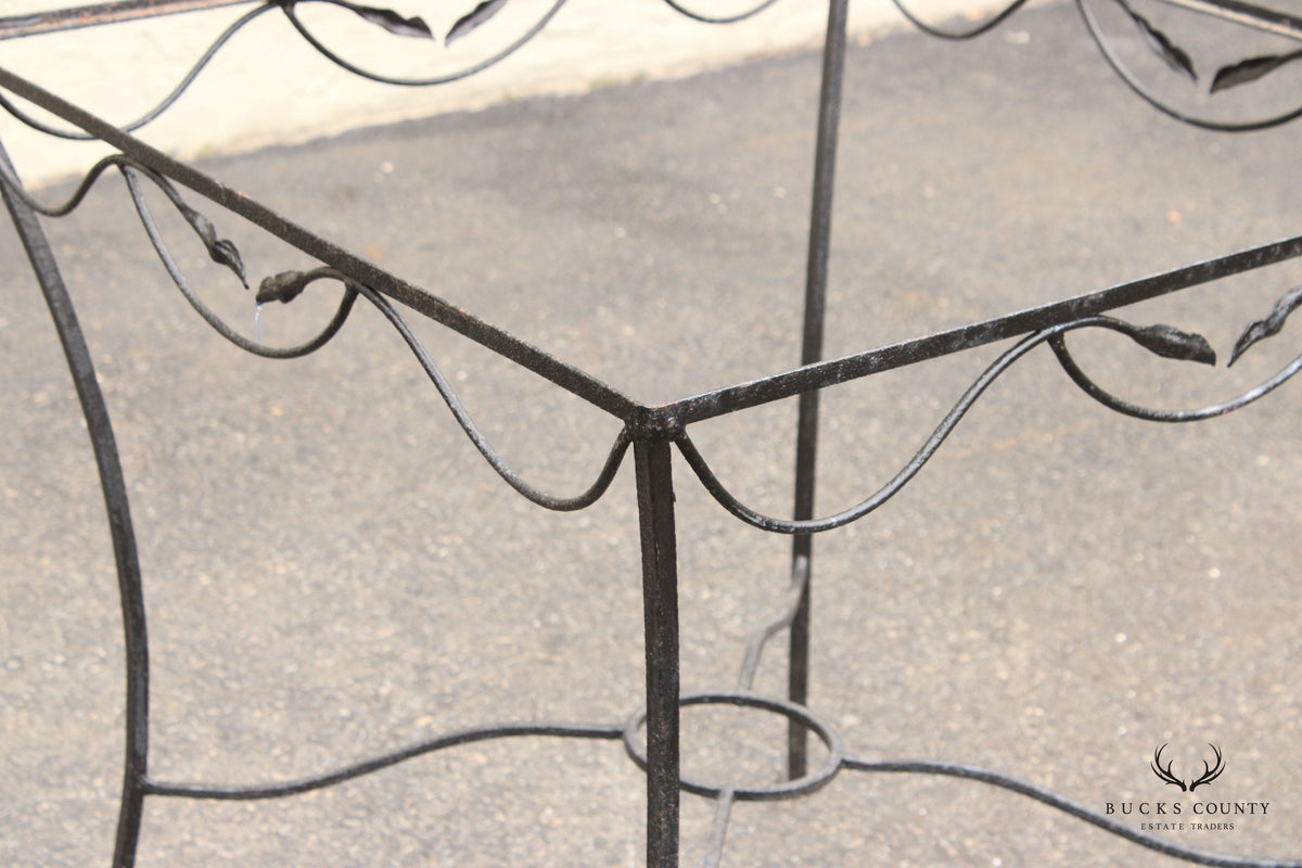 Vintage Wrought Iron Outdoor Dining Table Base