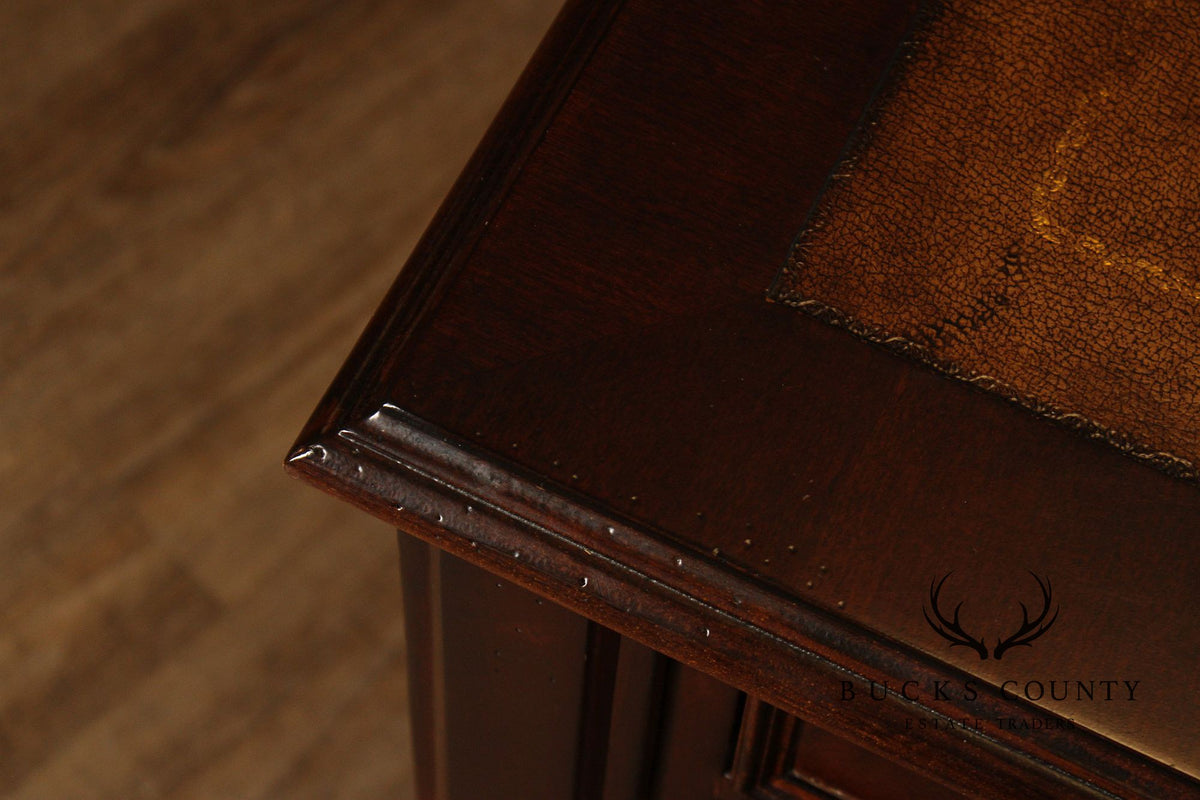 Ethan Allen Leather Top Cherry 'Buckley' Executive Desk