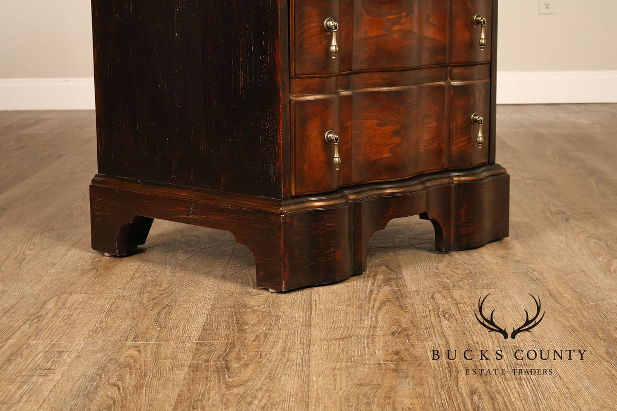 Hooker Furniture Seven Seas Narrow Burlwood Secretary Bookcase Cabinet