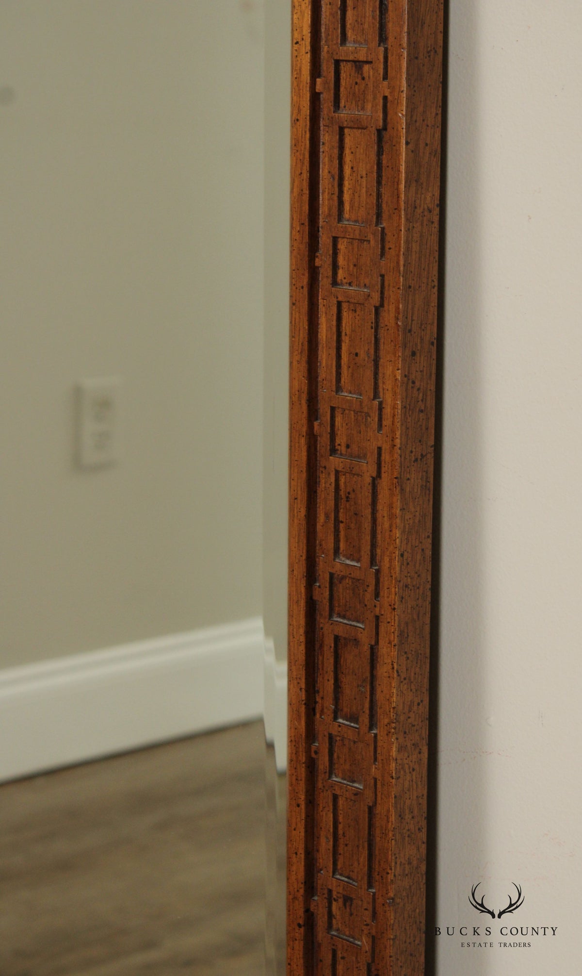 Century Furniture Chinese Chippendale Style Vintage Pair Of Rectangular Beveled Wall Mirrors