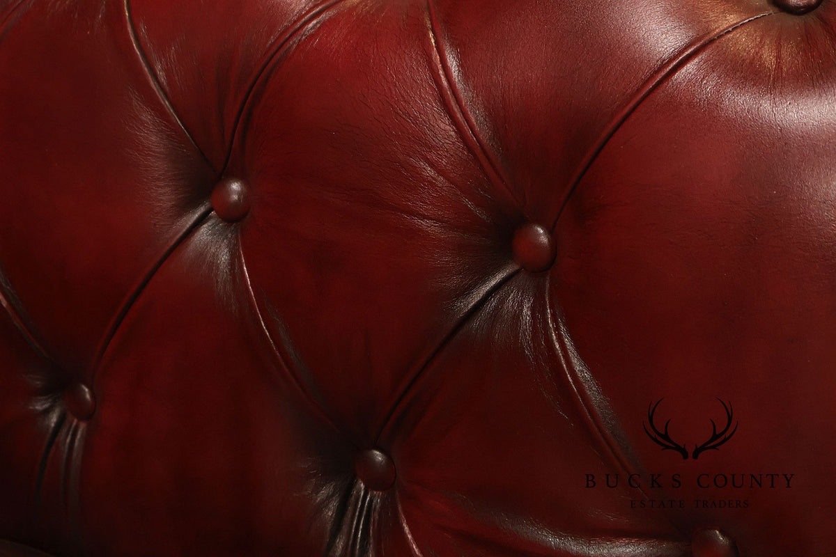 Chesterfield Style Oxford Red Leather Sofa