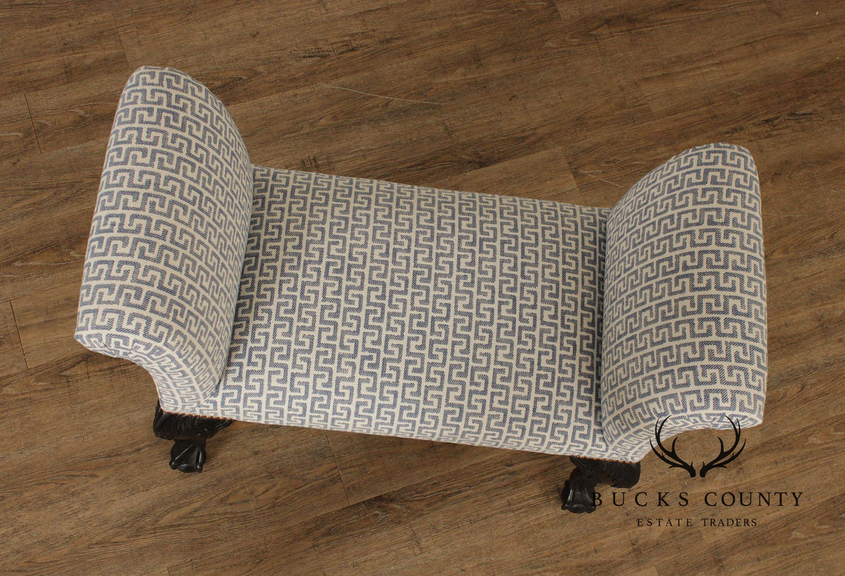 Chippendale Style Ball and Claw Foot Window Seat