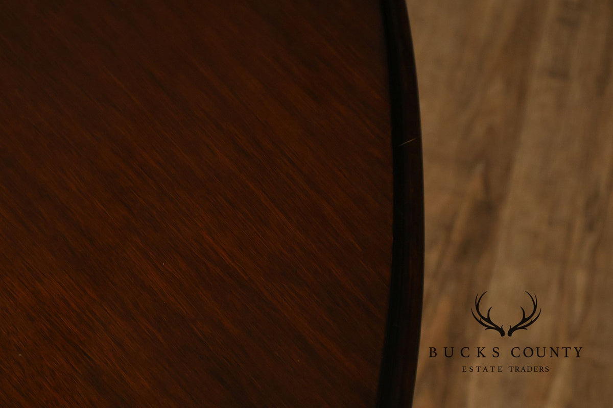 Empire Style 54" Round Mahogany Expandable Pedestal Dining Table