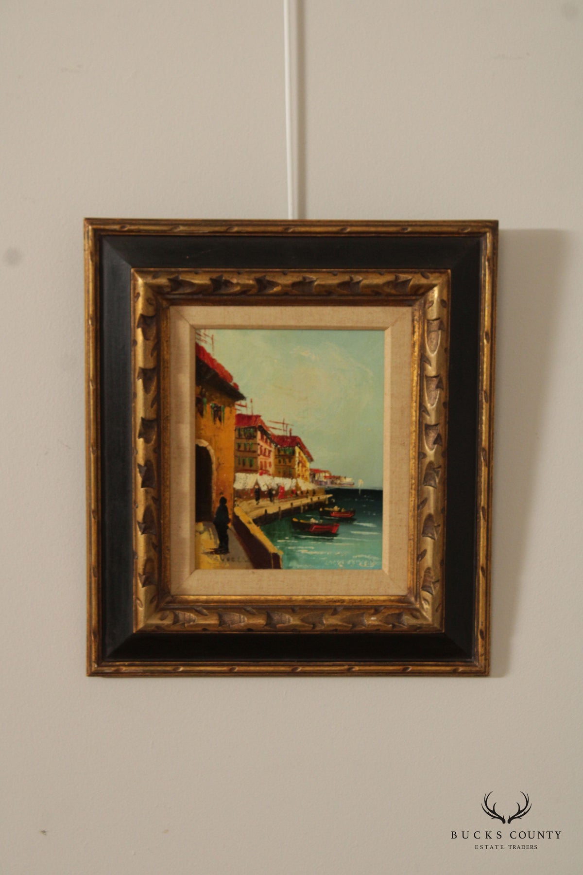 Signed Oil on Canvas, On the Quay