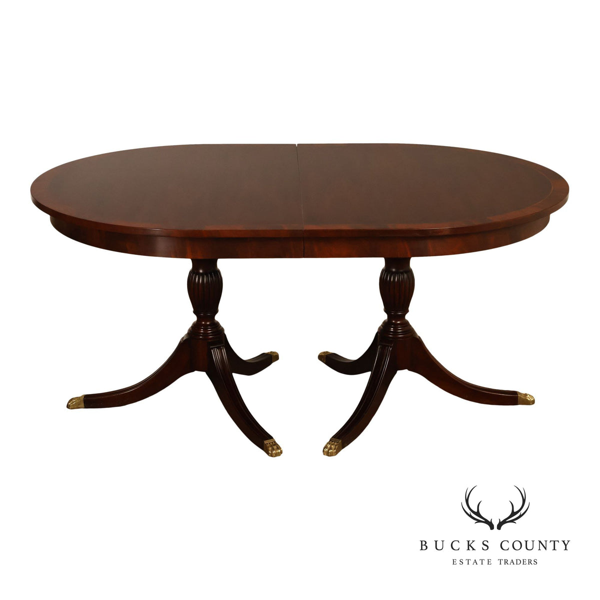 Henkel Harris Regency Style Mahogany Double Pedestal Dining Table