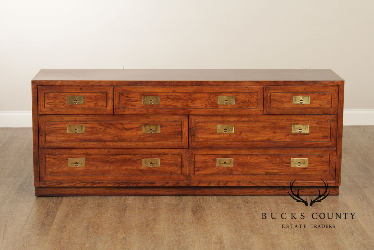 Henredon 'Scene One' Campaign Style Walnut Chest of Drawers