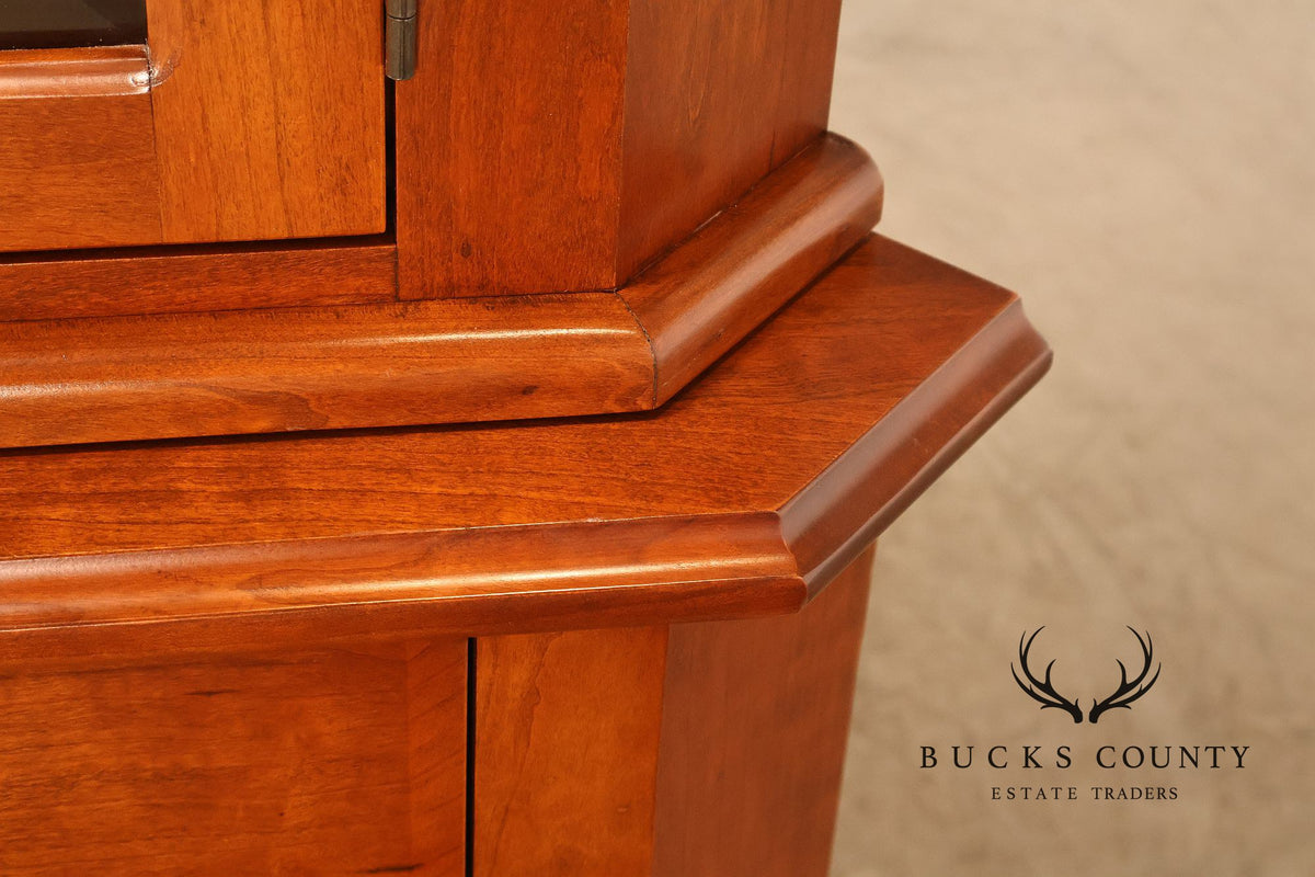 Hunt Country Furniture Cherry Corner Cabinet With Beveled Glass Doors