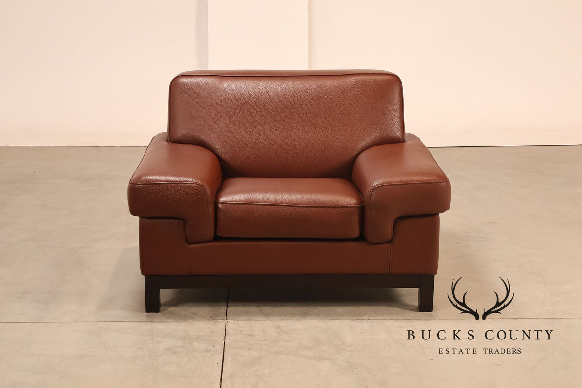 Formenti Pair of Italian Leather Lounge Chairs