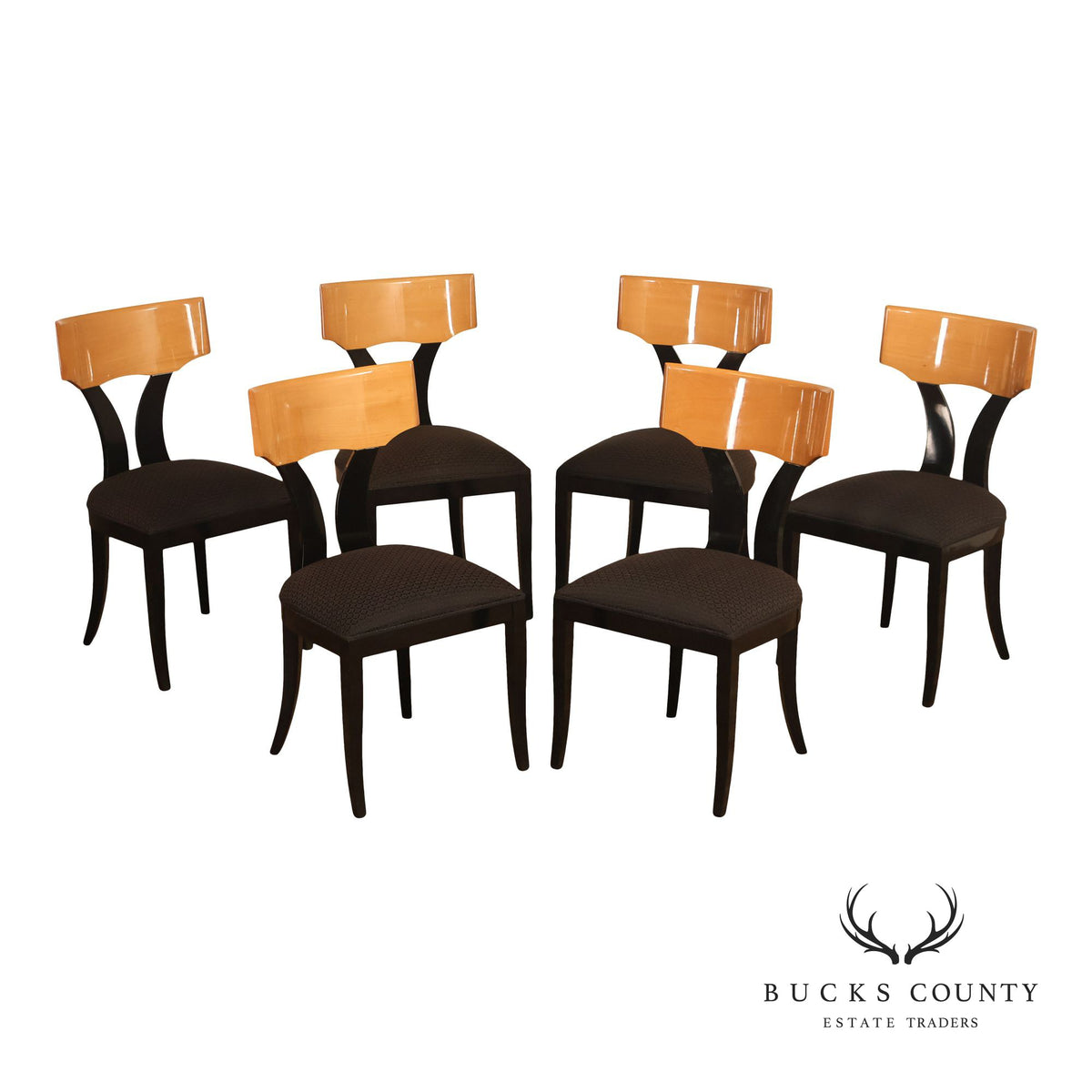 Pietro Costantini For Ello Set Of Six Italian Klismos Dining Chairs