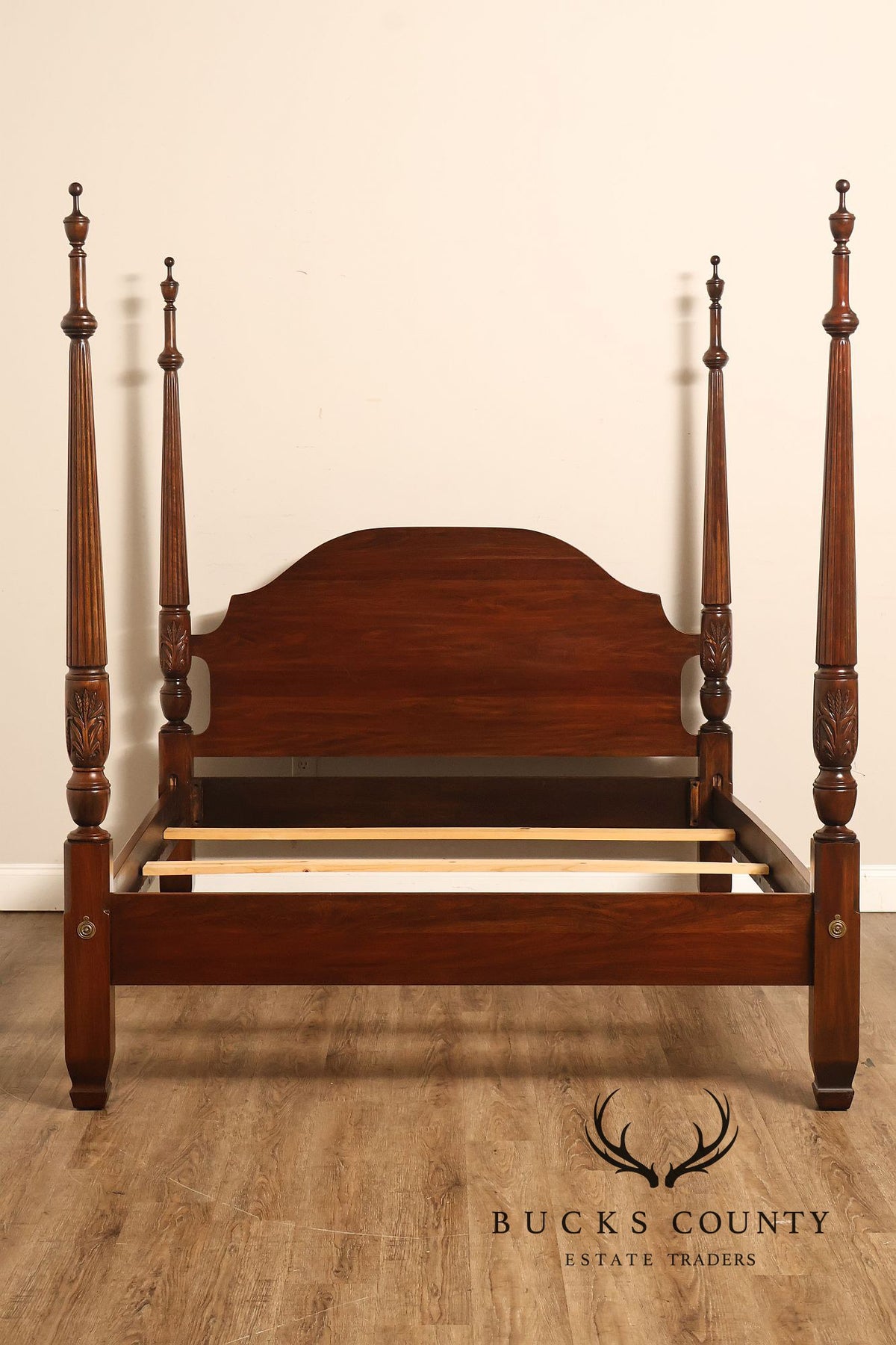 Harden Traditional Carved Cherry Queen Poster Bed