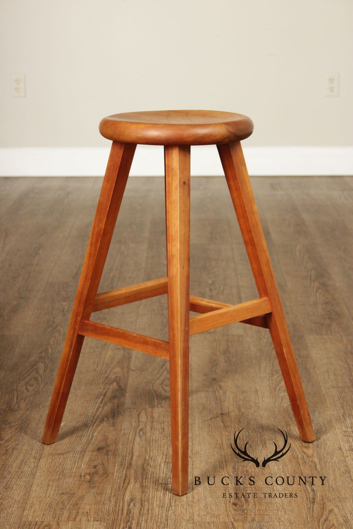 Thomas Moser Pair Of  Cherry Splay Leg Counter Stools