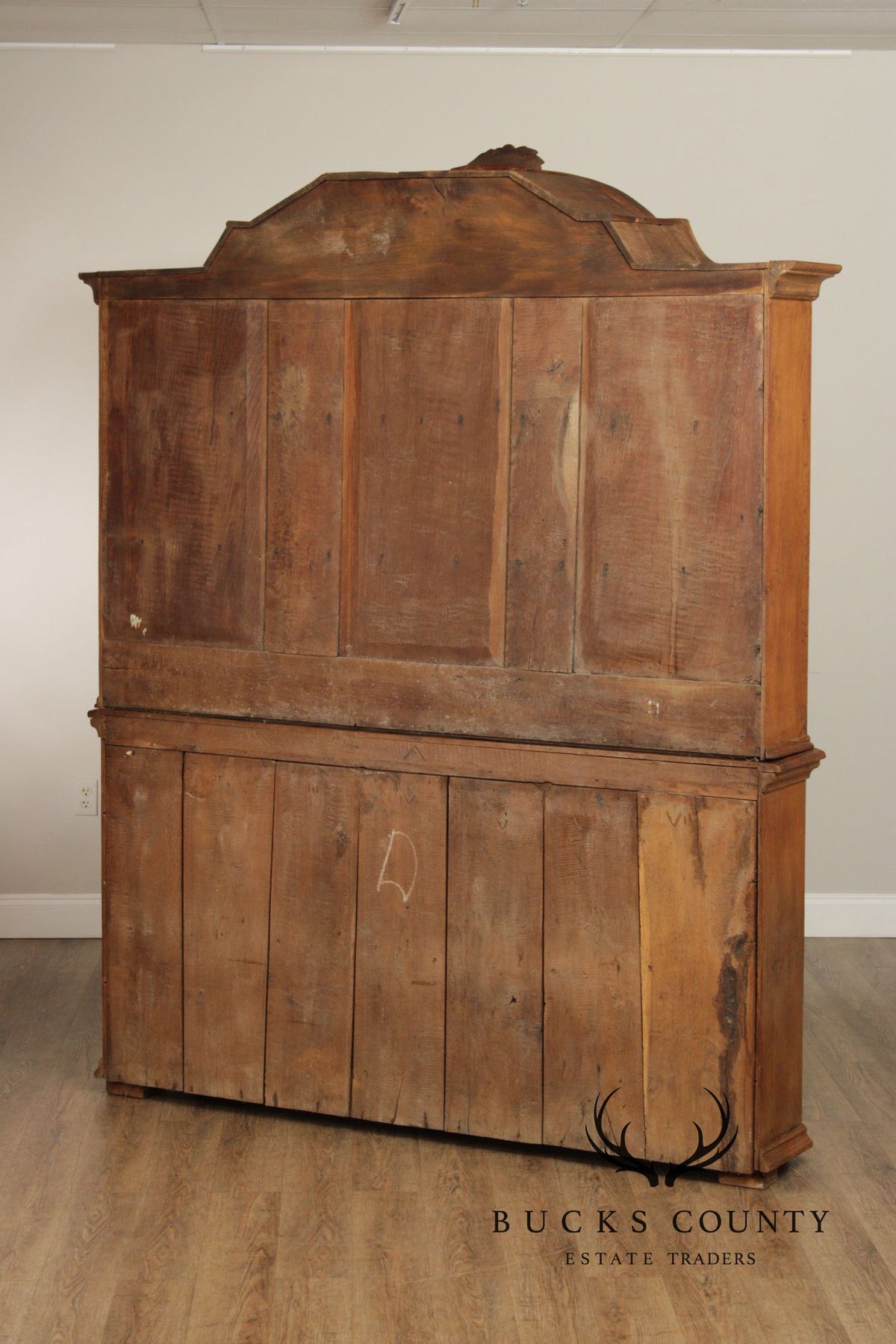 Antique 18th Century German Oak Baroque Vitrine Display Cabinet