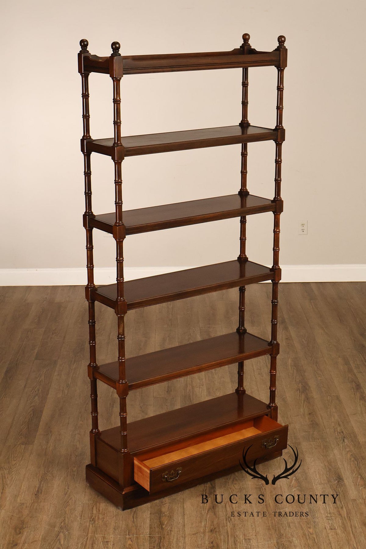 Ethan Allen 'Georgian Court' Faux Bamboo Etagere