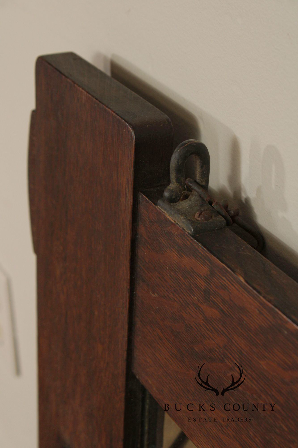 Stickley Brothers Antique Mission Oak Wall Mirror With Hooks No. 7577