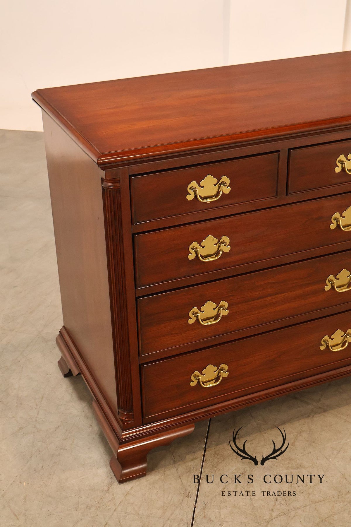 Henkel Harris Chippendale Style Cherry Double Dresser