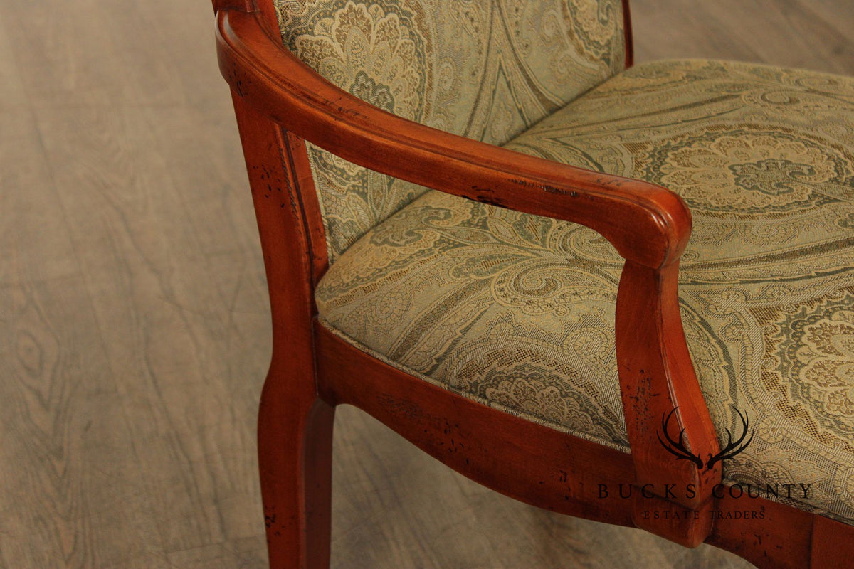 Hickory White Italian Provincial Set Of Eight Upholstered Dining Chairs
