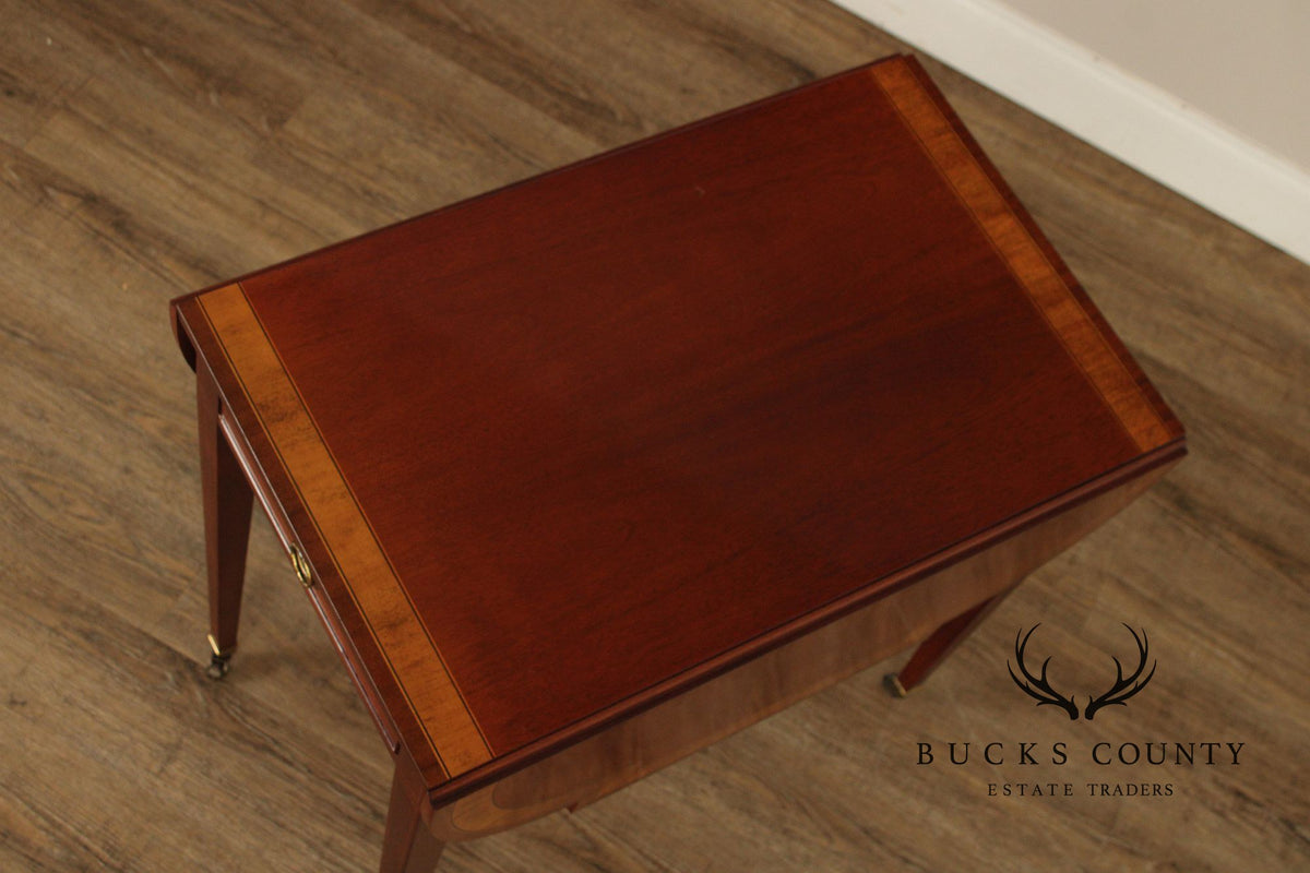 Baker Hepplewhite Style Mahogany Pembroke Drop-Leaf Table